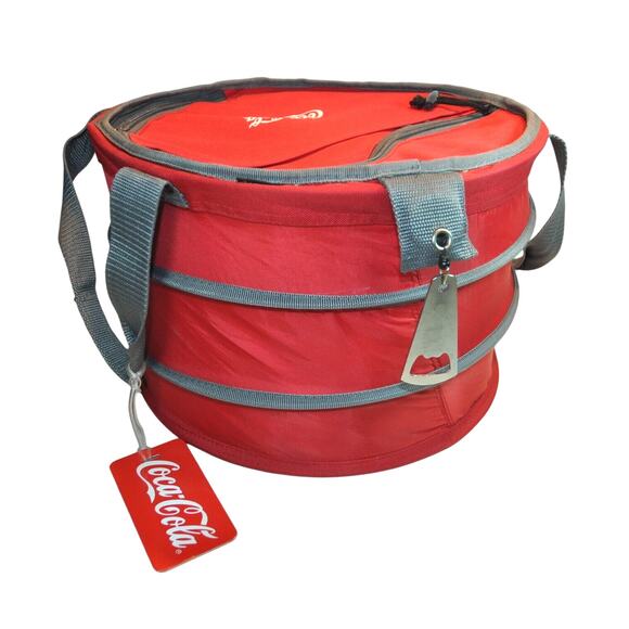 Coca Cola Round Cooler & Rectangle Cooler Bags Carriers Foldable - Picture 1 of 10
